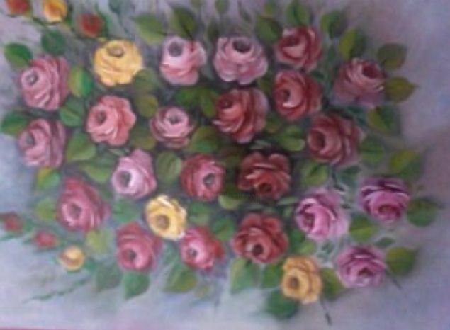 Pintura intitulada "ROSAS" por Iadanza, Obras de arte originais