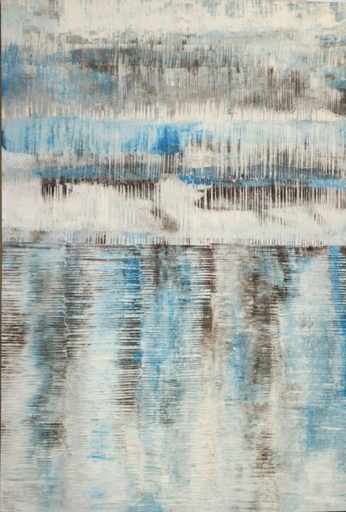 Malarstwo zatytułowany „RAIN AT SEA” autorstwa Rosangela Rodrigues, Oryginalna praca, Olej