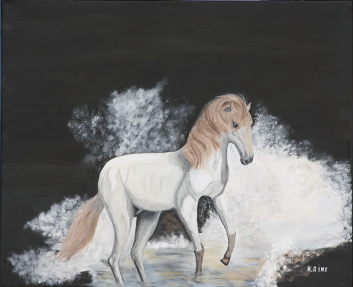 Pintura titulada "caballo-oleo-60x73.…" por Rosa Maria Rins Dirichx, Obra de arte original, Oleo