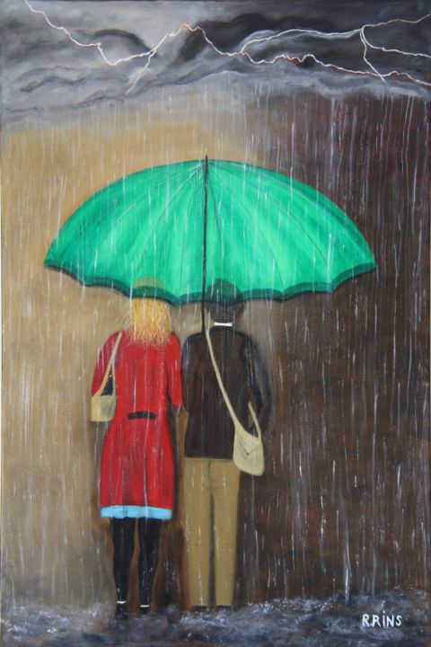 Pintura titulada "la-lluvia-oleo-sobr…" por Rosa Maria Rins Dirichx, Obra de arte original, Oleo