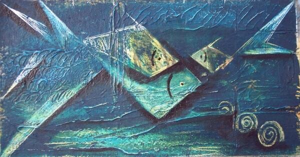 Pittura intitolato "Tramas peces 10" da Rosario De Mattos, Opera d'arte originale, Olio