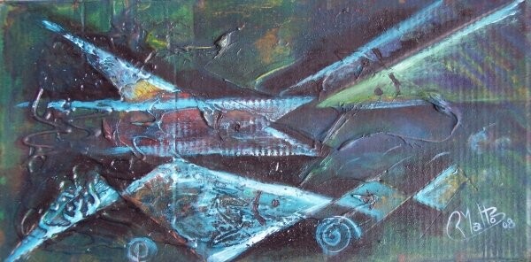 Pintura intitulada "Tramas peces 11" por Rosario De Mattos, Obras de arte originais, Óleo