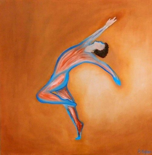 Painting titled "ballerino" by Rosario Aufiero, Original Artwork, Oil