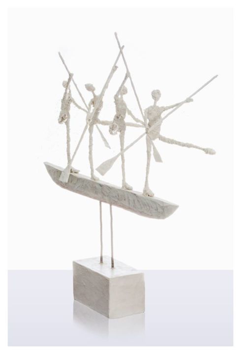 Sculpture titled "Al ritmo del compas." by Rosa Salazar, Original Artwork, Paper