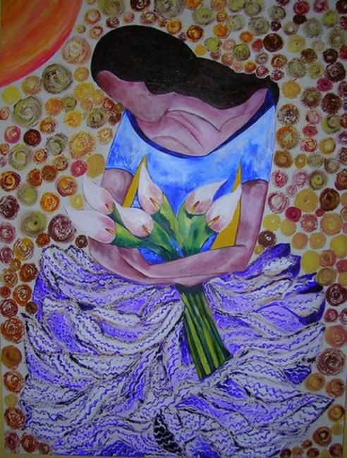 Ζωγραφική με τίτλο ""El Cisne"" από Rosa Maria Maldonado Guerrero "Azul", Αυθεντικά έργα τέχνης, Λάδι