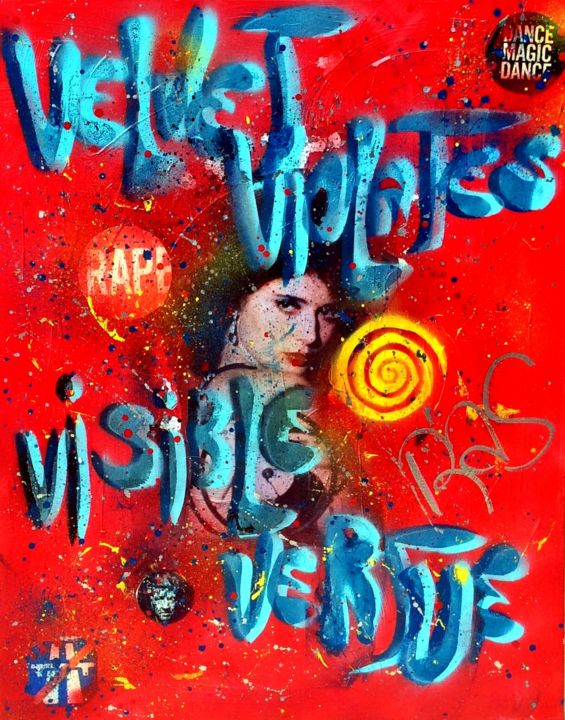Painting titled "VELVET VIOLATES VIS…" by Rose-Agathe Steiner, Original Artwork, Acrylic