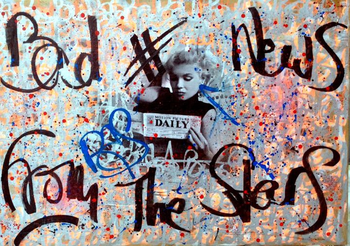 Painting titled "BAD NEWS FROM THE S…" by Rose-Agathe Steiner, Original Artwork, Acrylic