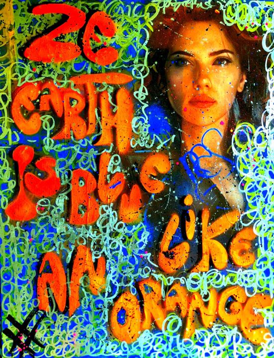 "EARTH BLUE LIKE AN…" başlıklı Tablo Rose-Agathe Steiner tarafından, Orijinal sanat, Akrilik