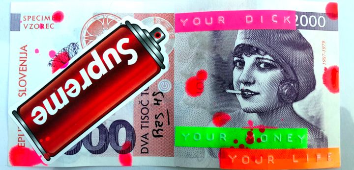 Collages intitulée "WANT YOUR DICK, YOU…" par Rose-Agathe Steiner, Œuvre d'art originale