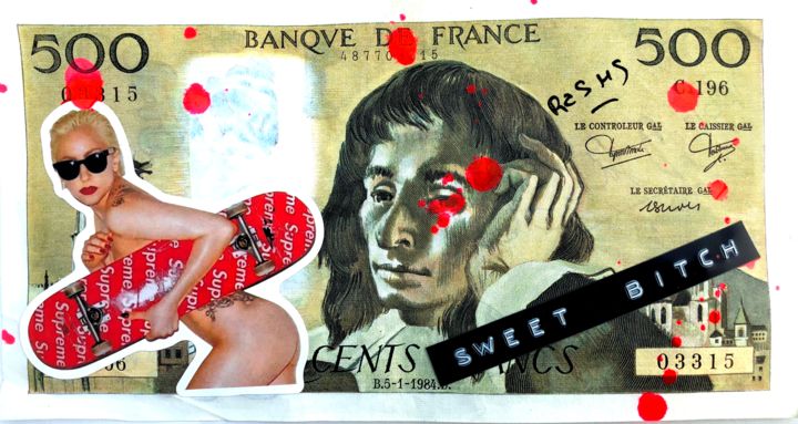 Collages titled "SWEET BITCH ..." by Rose-Agathe Steiner, Original Artwork
