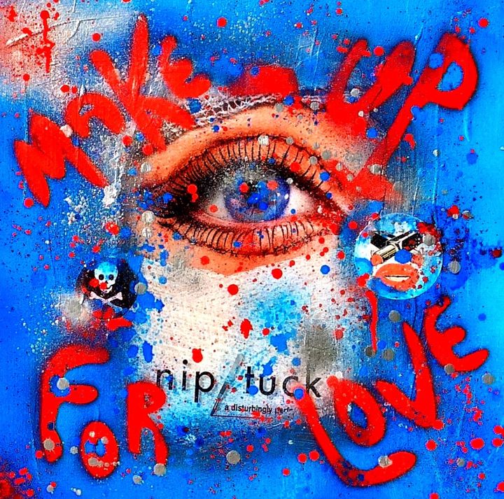 Painting titled "MAKE-UP FOR LOVE" by Rose-Agathe Steiner, Original Artwork, Acrylic