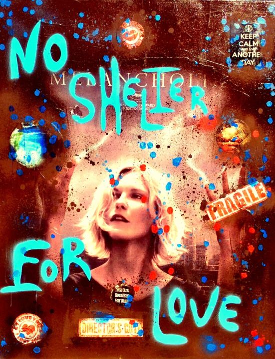 Schilderij getiteld "NO SHELTER FOR LOVE" door Rose-Agathe Steiner, Origineel Kunstwerk, Acryl