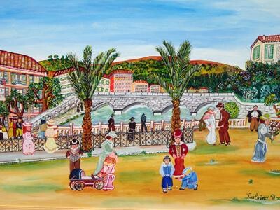 Painting titled "Quai des palmiers N…" by Rose Calvino, Original Artwork