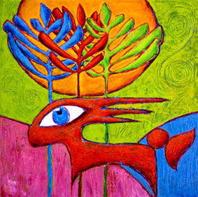 Painting titled "Cheval-à-Mane-Lann" by Rose Gicquiaud, Original Artwork