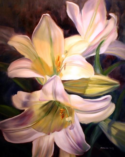 Painting titled "Easter Glory" by Rose Lady, Original Artwork, Oil