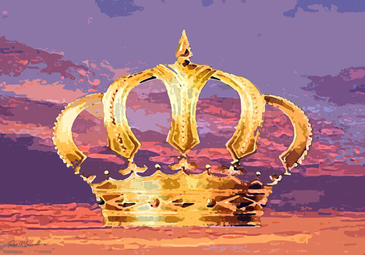 Digital Arts titled "Sunset King - A Tri…" by Rose Marinelli, Original Artwork, 2D Digital Work