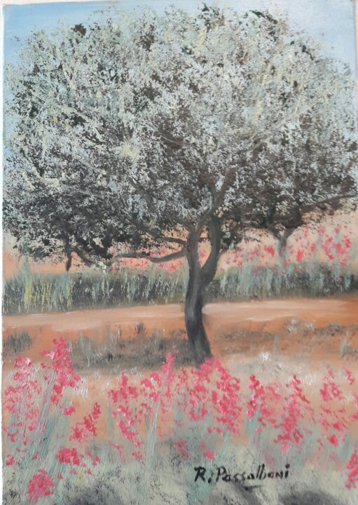 Картина под названием "Provence 1995 / 1" - Rose Passalboni Giudicelli, Подлинное произведение искусства, Масло