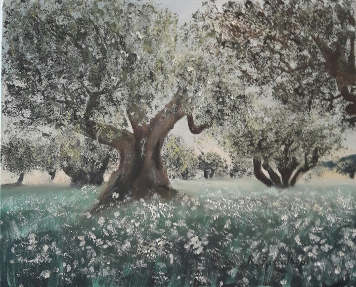 Painting titled "Provence 1995/ 2" by Rose Passalboni Giudicelli, Original Artwork, Oil