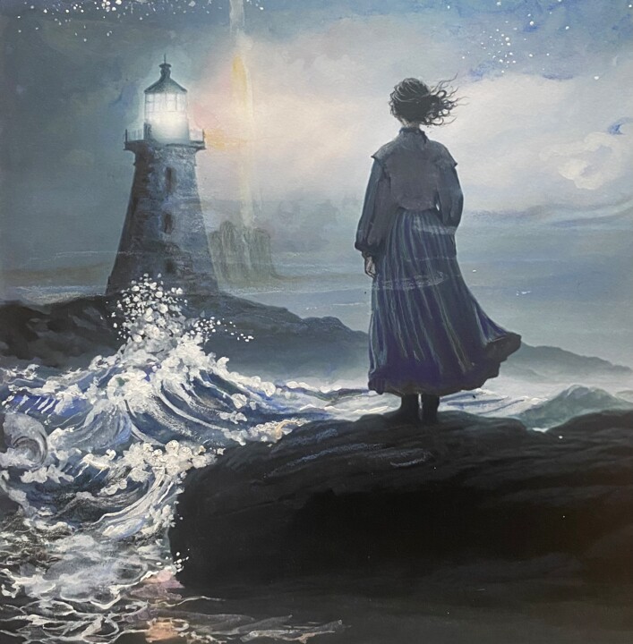 Peinture intitulée "« Le Phare des Bate…" par Rose Phelep, Œuvre d'art originale, Acrylique