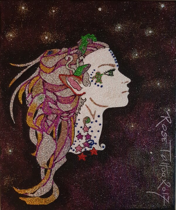Painting titled "Fée" by Rose (rosetattoo), Original Artwork, Other