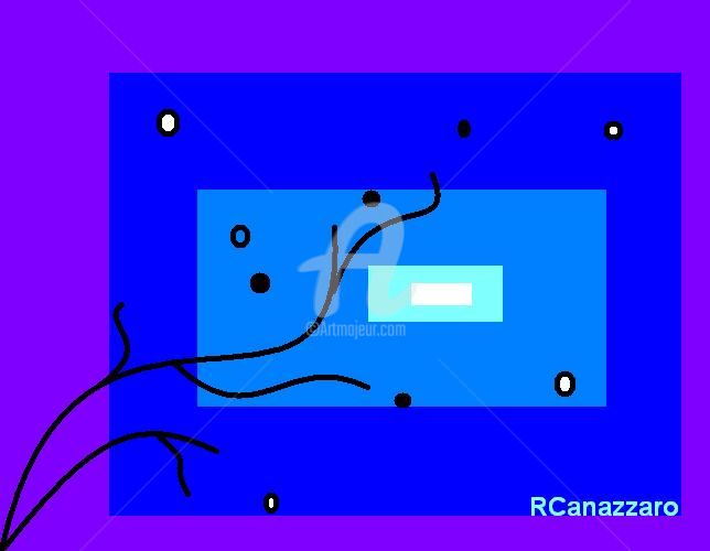 Цифровое искусство под названием "Azul" - Rose Canazzaro, Подлинное произведение искусства