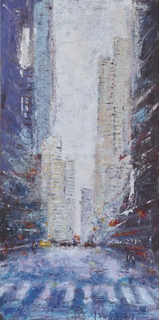 Painting titled "New York" by Rosedingue, Original Artwork, Oil