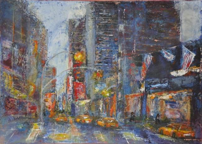 Painting titled "NEW YORK FEV 2011" by Rosedingue, Original Artwork