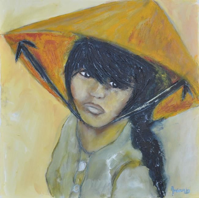 Painting titled "Asie" by Rosedingue, Original Artwork