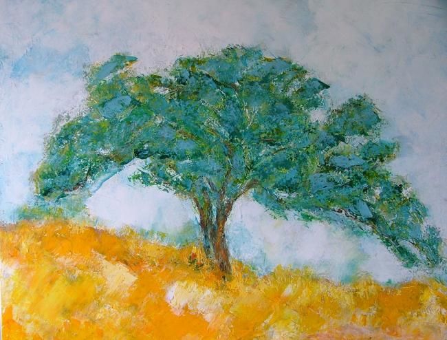 Painting titled "L'arbre des Rosedin…" by Rosedingue, Original Artwork, Oil