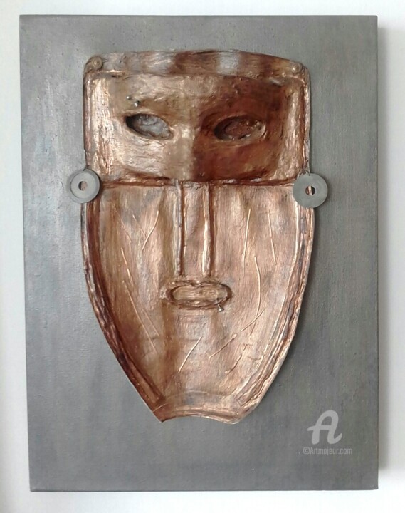 Sculpture intitulée "Máscara" par Roseli Franco, Œuvre d'art originale, Papier mâché