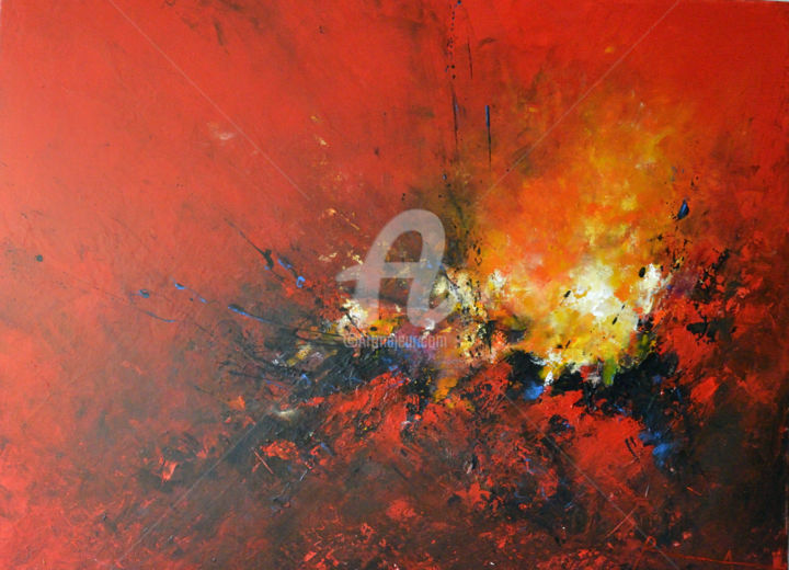 Painting titled "jaillissement-ii-60…" by Roseline Al Oumami, Original Artwork, Acrylic