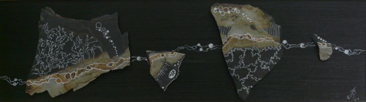 Collages intitulée "La faille" par Roseline Desbordes, Œuvre d'art originale, Collages