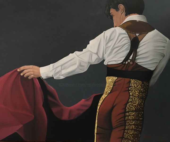 Pittura intitolato "Matador" da Roseline Pederencino Et Olivier Villella, Opera d'arte originale, Olio