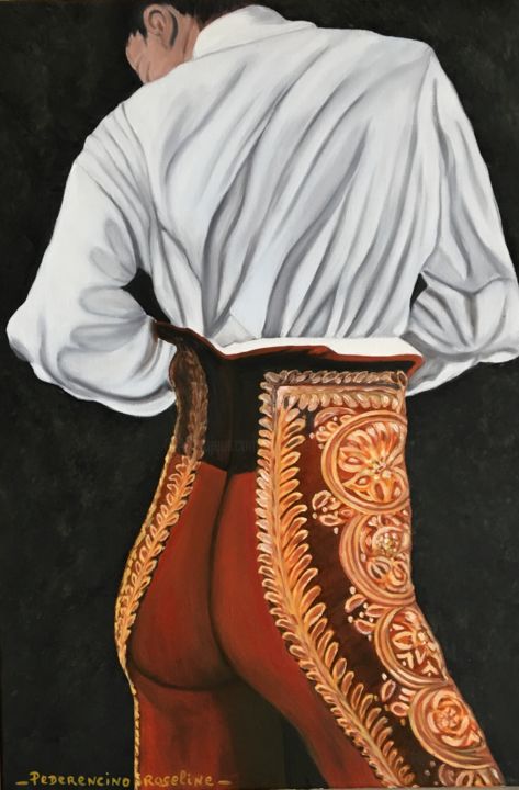 Peinture intitulée "Matador" par Roseline Pederencino Et Olivier Villella, Œuvre d'art originale, Huile