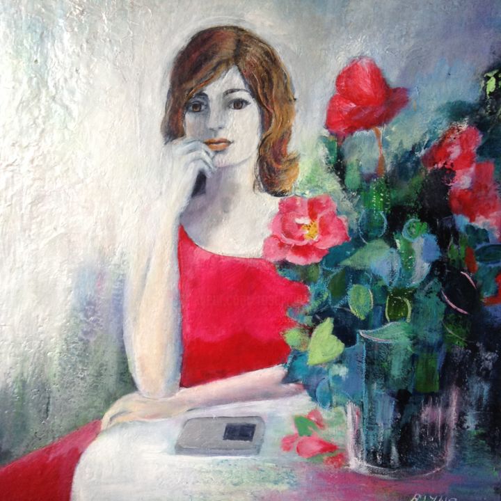 Painting titled "L'espoir." by Roseline Chesserond, Original Artwork, Acrylic