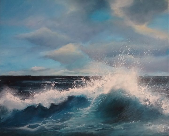 Peinture intitulée "Sud-est 4" par Roselyne Rollant (rose), Œuvre d'art originale, Acrylique