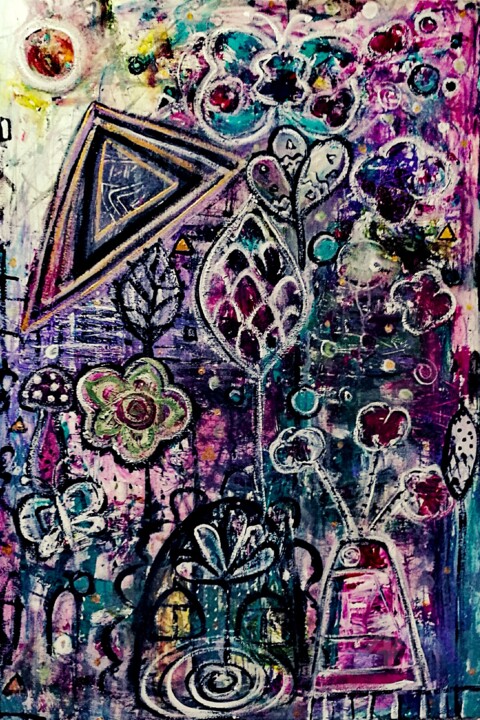 Painting titled "Bloom-In" by Imuni, Original Art, Acrylic