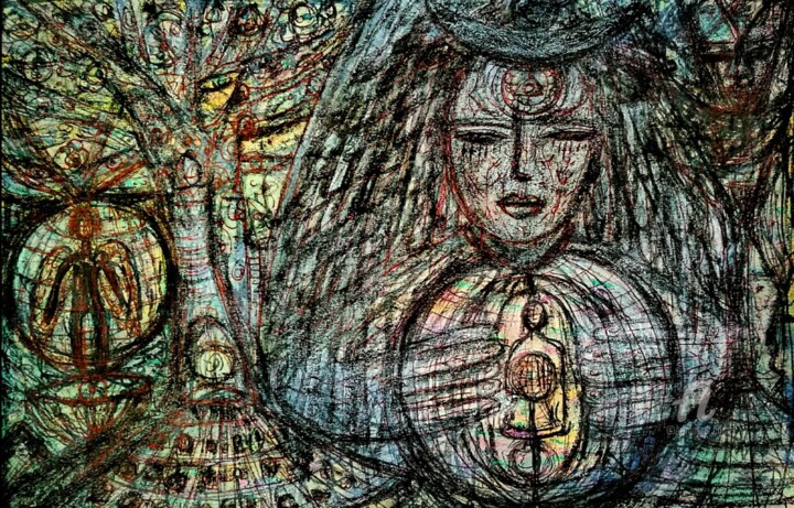 "Mother gaia, forest…" başlıklı Tablo Imuni tarafından, Orijinal sanat, Kalem