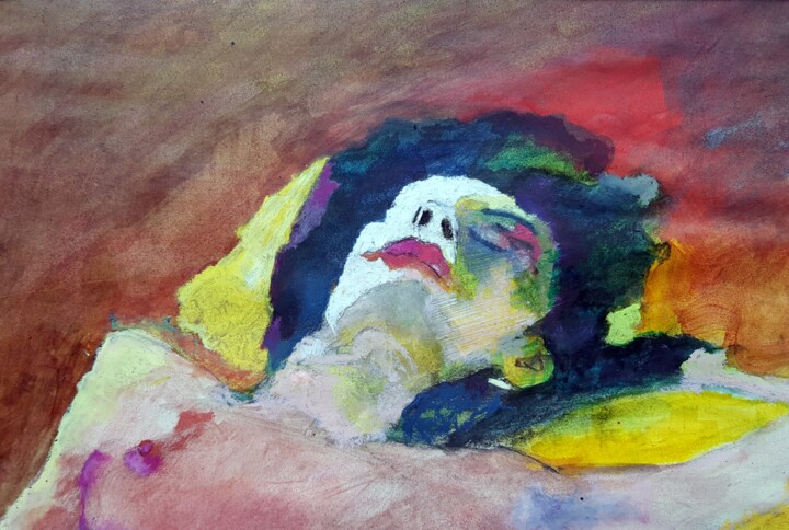 Pintura titulada "Mitigated sleep" por Rosemay Dahan, Obra de arte original, Pastel