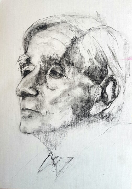 Tekening getiteld "Vladimir Jankelevit…" door Rosemay Dahan, Origineel Kunstwerk, Houtskool