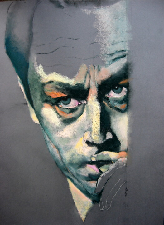 Malarstwo zatytułowany „Albert Camus” autorstwa Rosemay Dahan, Oryginalna praca, Pastel