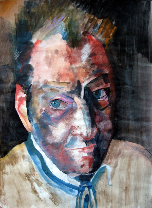 Pintura titulada "Lucian Freud" por Rosemay Dahan, Obra de arte original, Tinta