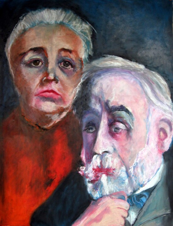 Painting titled "Edgar Degas et sa s…" by Rosemay Dahan, Original Artwork, Oil