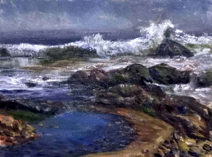 Peinture intitulée "from the sea series" par Rosemberg Prado, Œuvre d'art originale, Acrylique Monté sur Panneau de bois