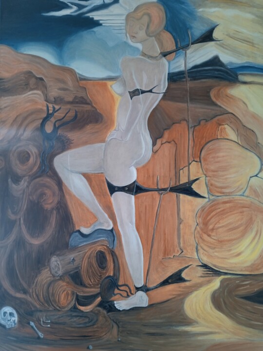 Pintura titulada "La Amazona" por Roser Solà, Obra de arte original, Oleo