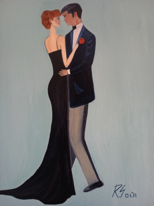 Painting titled "Bailando" by Roser Solà, Original Artwork, Oil