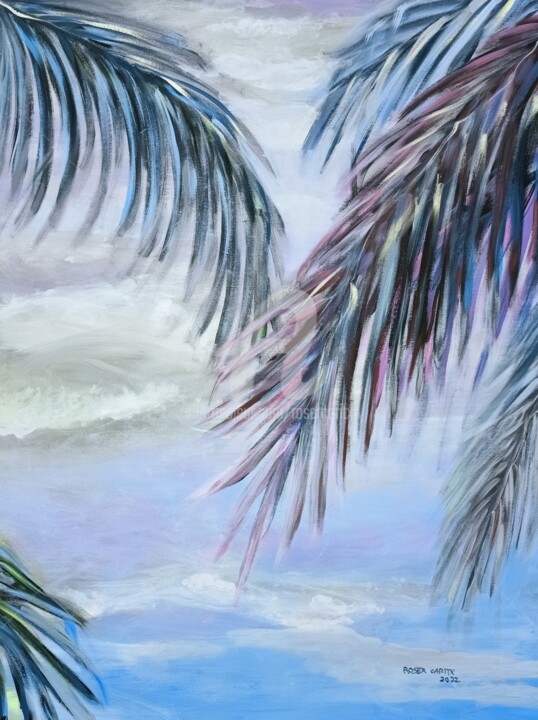 Pintura titulada "palm3" por Roser Caritx Vilaseca, Obra de arte original, Acrílico