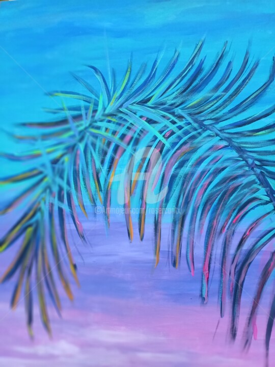Painting titled "palm5" by Roser Caritx Vilaseca, Original Artwork, Acrylic