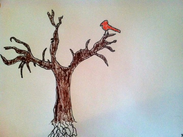 Drawing titled "Lazy Bird" by Rosetti Frost, Original Artwork, Other