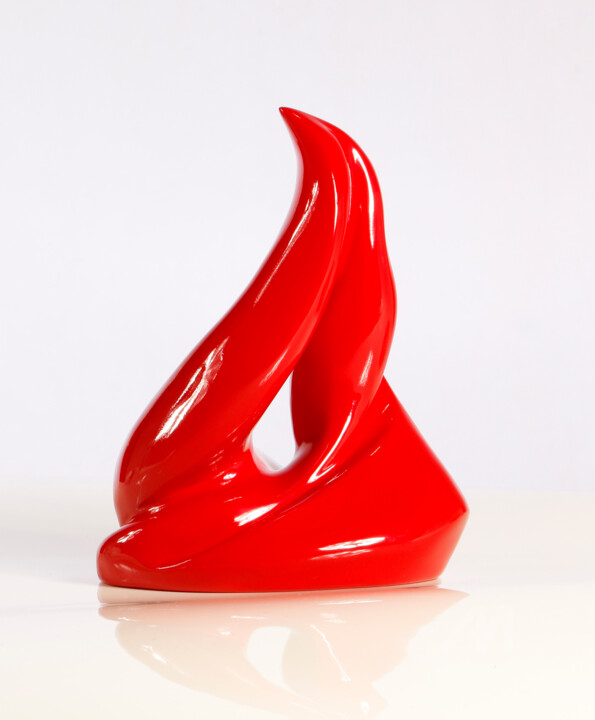 Escultura intitulada "Fogo" por Rose Vic, Obras de arte originais, Resina